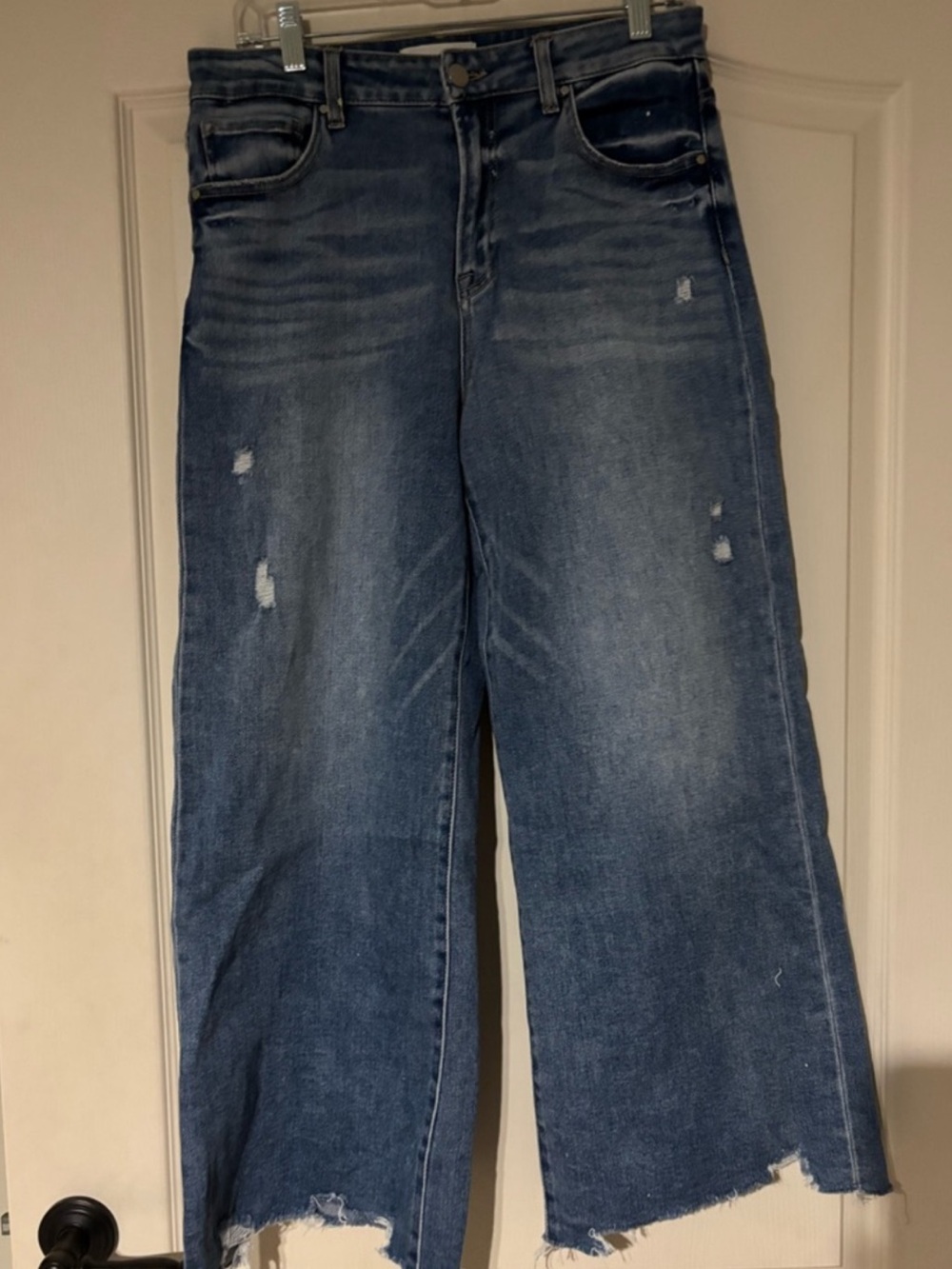 RISEN High-Rise Distressed Wide-Leg Jeans NWOT